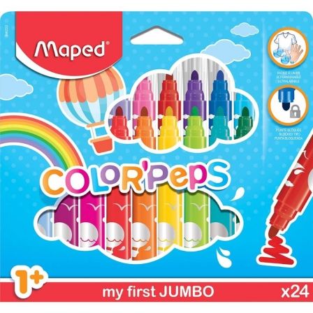 Maped Rotuladores Punta Ancha Color'Peps 5mm Colores Surtidos 24 unidades